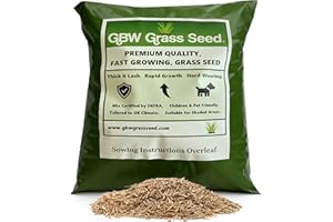 GBW Grass Seed 1kg - Covers up to 60 m2 (645 ft2) - Premium Quality Lawn Seed - Rapid Growth – Can Germinate as Quick as 10 days - Hard Wearing against Pet Urine - Tailored to UK Climate - 100% Refund