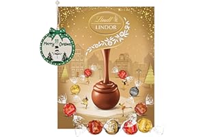 Assorted Lindt Chocolates Advent Calendar 2025 - Luxury Golden 24 Days Christmas Countdown Calendar 2025 Chocolates Gift Box 233g with Topline Tree Decoration. Christmas Gifts for Women