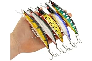 GT COMPANY Señuelos de Pesca Spinning – Minnow spinning Lubina – Señuelos spinning mar – Señuelos Artificiales de pesca – Señuelos Flotantes Artificiales – Cebos Lucio/Black Bass/lubina – Pesca pantano y mar – 13cm y 23 gramos