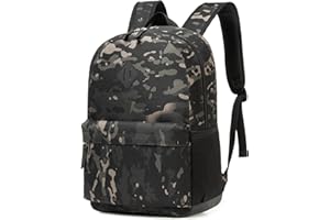 TRAILKICKER Backpack for School, Basic Bookbag 16L for Teens Middle School College, Durable Lightweight School Backpack, 15 inch Laptop Compartment, Camo Black, 17.7” H x 11.8” W x 4.7” D