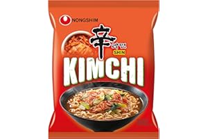 NONGSHIM Nong Shim nouilles instantanées kimchi ramyun - soupe ramen coréenne (préparation rapide) pack préférentiel de 6 à 120 g