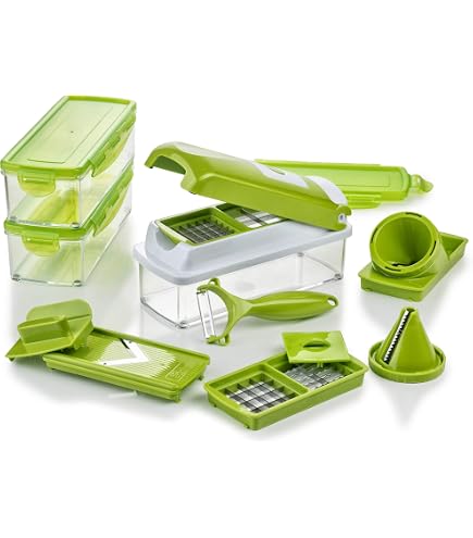 Tagliaverdure Genius Nicer Dicer Smart - 16 Pezzi, Taglia A Cubetti, Julienne, Fette, Con Sistema Easy Lift E Autopulizia