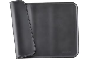 Amazon Basics Waterproof Anti-Slip Silicone Placemat Pet Food and Water Bowl Mat, Easy to Clean, Solid, 47 x 29 cm, Black, Pack of 1