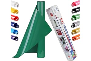 VEGIXO Heat Transfer Vinyl Green - 12inch x 8 Feet Iron on Vinyl Roll for Cricut & Heat Press, Easy to Cut & Weed, Design T-Shirts & Crafts