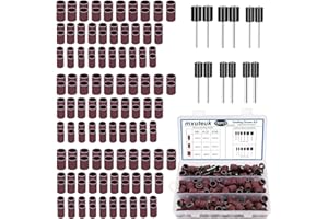 mxuteuk Schleiftrommel-Set, einschließlich 138 Stück Aluminiumoxid 80 120 240Grit Trommelschleifhülsen und 12 Stück Trommeldorne Schleiftrommeln mit Box