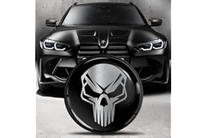 Biomar Labs Badge de Capot Avant et pour Coffre Compatible avec BMW Embleme 82 mm 51148132375 Crâne Skull EO 19