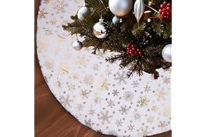 ACTOYS Falda Arbol Navidad, Bonita Base Arbol de Navidad Suave (C-Oro, 120CM)