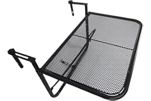 ‎OUTSUNNY Outsunny Balcony Hanging Table Height Adjustable Square Patio Metal Black L 60 x W 56.5 x H 45 cm