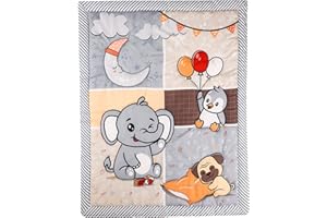 HMtideby Animal Themed Baby Toddler Blanket Quilt Cot Comforter Crib Baby Quilts for Boys and Girls Nursery Bed Throw Blanket 84x107cm-Grey Elephant