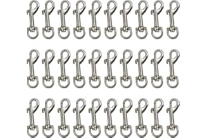 MICREEN 30 Pcs Trigger Clips Clasp, 1.9 inches Zinc Alloy Swivel Eye Snap Clip Hook for Dog Lead, Pet Leashes, Men Keyring, Key Chain, Hiking
