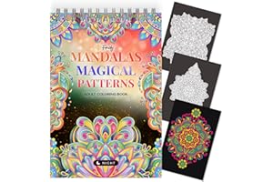 Finoly Mandalas Malbuch für Erwachsene Kreativitat und Achtsamkeit | Ausmalbuch für Erwachsene Reduzieren Stress | Mandala Buch für erwachsene A4 | Premium Papier Spiralbindung (Nacht)