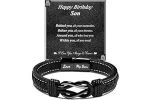 CheersLife Birthday Gifts for Men, Birthday Gifts for Him, Knot Leather Personalized Bracelet Birthday Presents for Him Dad Son Brother Grandson Nephew Uncle Boyfriend, Perfect Mens Birthday Gift