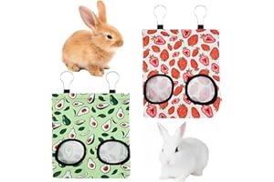 JIANYH 2 PCS Guinea Pig Hay Feeder, Rabbit Hay Feeder, Hanging Hay Feeding Bag, Rabbit Accessories for Rabbits Guinea Pigs Hamsters Pet Pigs Or Other Small Animals Choose