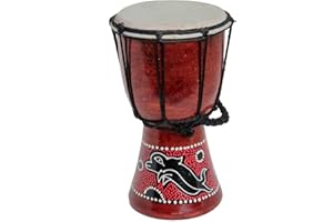 CIFFRE Tamburo Djembe per bambini disponibile in 60 modelli da 20 cm di diametro, set comprensivo di bonghi, tamburelli e istruzioni (lingua italiana non garantita), 20cm Delfin Bunt Bemalt