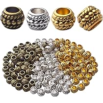 thumbnail image 2 of 150pcs Spacer Beads Assortment - Large Hole Tibetan Alloy Rondelle Beads For DIY Jewelry Making 2 of 11