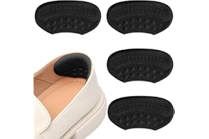 HUSAIHU 2 Pair Heel Grips Heel Cushion Pads Self Adhesive Heel Pads Shoe Size Reducer Shoes Pads for Women and Men Most Shoes, Prevent Heel Slipping Out, Rubbing and Blisters (Black & 6MM)
