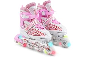 ‎APOLLO Apollo Super Blades, größenverstellbare Inline Skates für Damen und Kinder, Inliner für Erwachsene, Mädchen und Jungen in den Größen 31–42, LED Inline-Skates