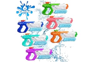RONSTONE 6 Packs Water Gun for Kids Adults with High Capacity Long Shooting Range, Super Water Pistol Pool Toys for Summer Swimming Beach Water Fighting