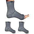 Ecosync Open Toe Bamboo Compression Socks | Women & Men | Nano Compression Socks for Neuropathy | Grey | Plantar Fasciitis Relief | Arch Support | Ankle & Foot Swelling | Injury Recovery | Heel Pain