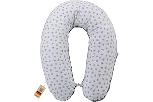 Sei Design Coussin d'allaitement et de Grossesse | Maternité Bebe Oreiller XXL 190 x 30| Remplissage EPS microbilles Hypoallergénique | Taie 100% Coton Amovible et Lavable