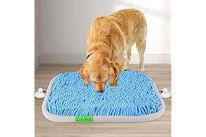 LAMTWEK Snuffle mat for dogs(17" x 21"),Pet Feeding Mat,Dog Puzzle Toys for Boredom,Dog Brain Games Encourages Natural Foraging Skills and Stress Release,Durable and Machine Washable,2 Suction Cups