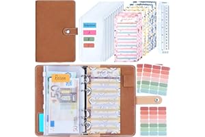 Budget Planner/Binder A6 - ANYUKE Sparchallenge Geldbuch mit Hüllen, Finanzplaner Ringbuch Ordner Organizer für Geld aufbewahrung Hefter, Familienbudgetplaner