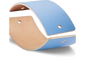 valuents Balance Board aus Holz für Kinder – 82x30cm – Balancierbrett – Montessori Wippe mit Filz Unterseite +Plus: Hilfsseil & Anti-Rutsch Sticker