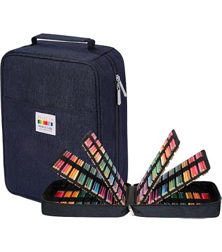 Grande Trousse à Crayons 4 étages 72 Emplacements - Multifonction Avec Poignée - Pour école, Bureau, Art - Dimensions 22x10,5x7,8 Cm