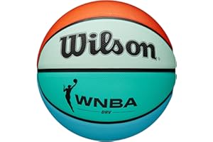 Wilson Pallone da Basket WNBA DRV Bright, Con Canali Profondi e Rivestimento Ad Alte Prestazioni, Con Ritenzione Dell'Aria Ottimizzata, Per Tutte Le Superfici, Colore: Arancione/Turchese, Taglia: 6