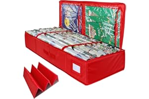 DUDSOEHO Geschenkpapier Aufbewahrung - 82x34x14cm Strapazierfähiges Oxford-Gewebe organizer für geschenkpapier für Geschenkpapierrollen Aufbewahrungstasche - Rot