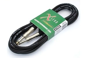X-LEAD IC70GD045BK serie GOLD, cable de instrumentos profesional de calidad para guitarra/bajo/teclados - Jack to Jack - conectores INCO originales (4,5 m, negro) - MADE IN ITALY by INCO