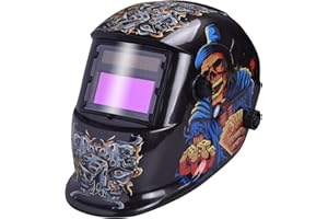 Nuzamas ad energia solare saldatore auto-oscurante maschera saldatura protezione per il viso per ARC TIG MIG grinding taglio al plasma con paralume regolabile gamma DIN4/9 - 13 UV/IV dice on Fire