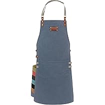 Ess-Nische® Kookschort voor Mannen en Vrouwen - BBQ Keukenschort - Ideaal als Cadeau voor Oma of Opa - Denim Schort Dames Extra Lang - Vele Kleuren