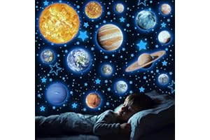 ROBMODA Solar System Wall Decals Glow in The Dark Stars 780 PCS, Glowing Planets Stickers for Ceiling, Nursery Wall Stickers for Bedroom, Kids Room Decorations (Blue)