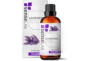 SenseLAB Organiczny olejek eteryczny z lawendy - 100% czysty naturalny olejek lawendowy o jakości terapeutycznej do dyfuzora aromaterapeutycznego - Olejek relaksujący i kojący (120 ml)