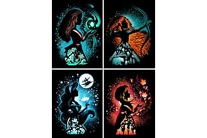 Youtheart Diamond Painting Princesses Diamond Art, 5D Full Drill Cross Stitch Embroidery Kits (4 Packs)