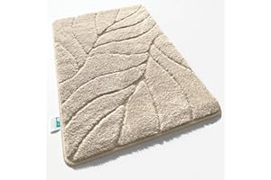 ‎FLOORDIREKT Floordirekt Badteppich - extra flauschig & schnelltrocknend - Badezimmerteppich mit rutschhemmender Rückseite - Badematte Duschvorleger (Maris) (Ivory, 60 x 120 cm)