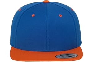 Flexfit Yupoong Unisexe Bonnet Classic Snapback 2 Tons Casquette, Bicolore Blanc Casquette avec Droit Parapluie, Taille Unique Taille Unique pour Hommes et Femmes