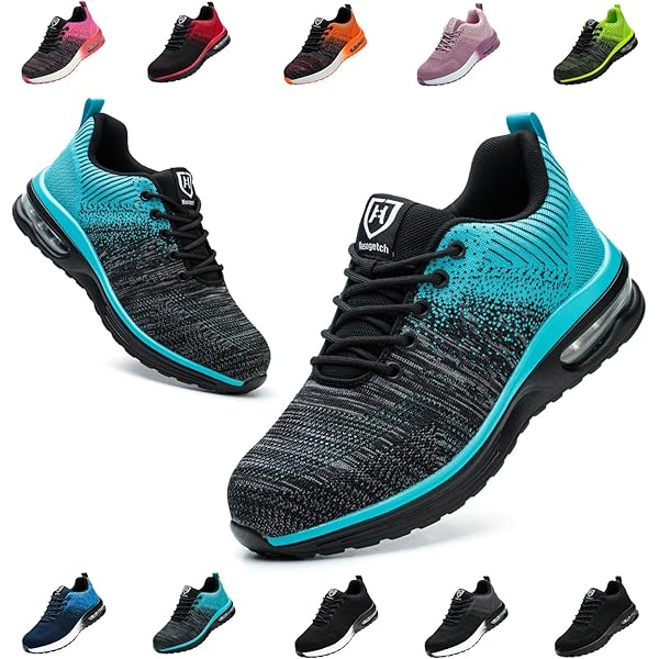 Beschermende Sneakers Stalen Top Cap Schoenen Dames Werkschoenen Lichtgewicht Veiligheidsschoenen met Stalen Neus Comfortabele (Zwart,39EU