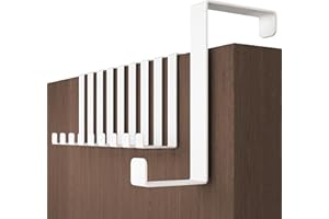 Menz Attaccapanni da porta - 10 pezzi, bianco - ganci porta 4,1 cm e 4,6 cm, appendiabiti porta, ganci appendiabiti da porta, appendino da porta Türhaken