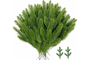 SUNSHINE SMILE 40 Stück Künstliche Tannenzweige,Tannenzweige Künstlich,Gefälschte Kiefernzweige,Kiefernzweige Kunststoff,Plastik Kiefer Zweige für DIY Adventskranz Weihnachten Deko Tischdeko Heimgartendekoration