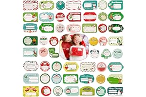 Pegatinas Navideñas, Fyvadio 108 Pcs Etiqueta Adhesiva Navidad, Navideñas Adhesivas para Regalos, Pegatinas de Regalo, Etiquetas Navideñas para Gift, para Decoración Gift Navideña y Cumpleaños