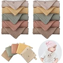 CuteOn 4 Stück Baby-Waschlappen 28x28 Cm – Wiederverwendbar, Aus Weicher Baumwolle Für Empfindliche Haut