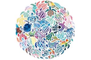 cobee Sea Turtle Stickers, 50pcs Waterproof Ocean Turtle Stickers Summer Colorful Sea Turtle Stickers Vinyl Turtle Stickers Decals Pack Decoration for Office Laptop Hydro Flask Water Bottle