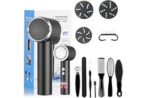 PKBD Pedicure Elettrico Professionale Calli Piedi Rimozione Motore Super Potente, Impermeabile, Contenitore Magnetico, Include Kit Per Pedicure, Nero