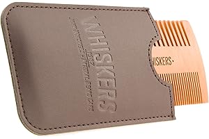 ‎JOHN WHISKERS John Whiskers Bartkamm & Reise-Etui - antistatischer Duo-Kamm mit zwei Zahnungen aus ultra leichtem Birnbaumholz