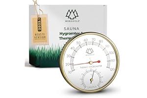 ‎NORDHOLZ NORDHOLZ® Sauna Thermometer Hygrometer 2in1 - Zuverlässig & genau für die richtige Temperatur und Luftfeuchtigkeit - Sauna Hygrometer für eine wohltuenden Atmosphäre - Hochwertiges Sauna Zubehör