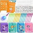 Chennyfun Space Invisible Ink Pen Set, Pack of 16 Space Stocking Fillers, UV Light Invisible Ink and Notebook, Party Bags Fillers & Pinata Toys, Party Favors, School Prizes and Birthday Gift for Kids