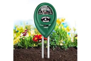 LIUNOVIP Soil PH Meter, Moisture 3-in-1 Tester, Plant Testing Kit with Moisture/Light/PH, Suitable for Lighting and of Gardens, Farm Potted (No Battery Needed), Green-523