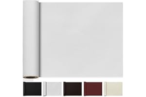 TOJUNE Patch de Réparation en Cuir 60 x 200 cm, Autocollant Kit pour Canapés, Meubles de Canapés, Armoires de Cuisine, Sièges de Voiture (Blanc)